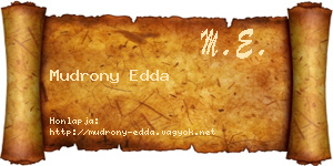 Mudrony Edda névjegykártya